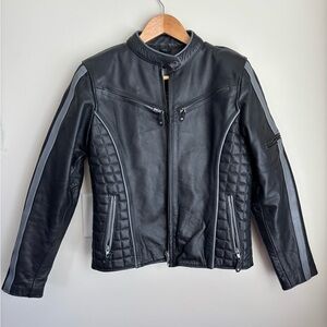 XELEMENT Soft Leather Cafe Racer Biker Jacket Womens Small